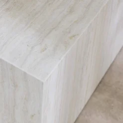 Pair of square coffee tables with marble effect