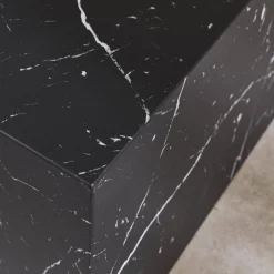 Pair of square coffee tables with marble effect