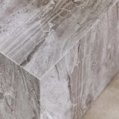 Pair of square coffee tables with marble effect
