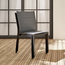 Pair of stackable aluminium garden chairs