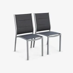 Pair of stackable aluminium garden chairs