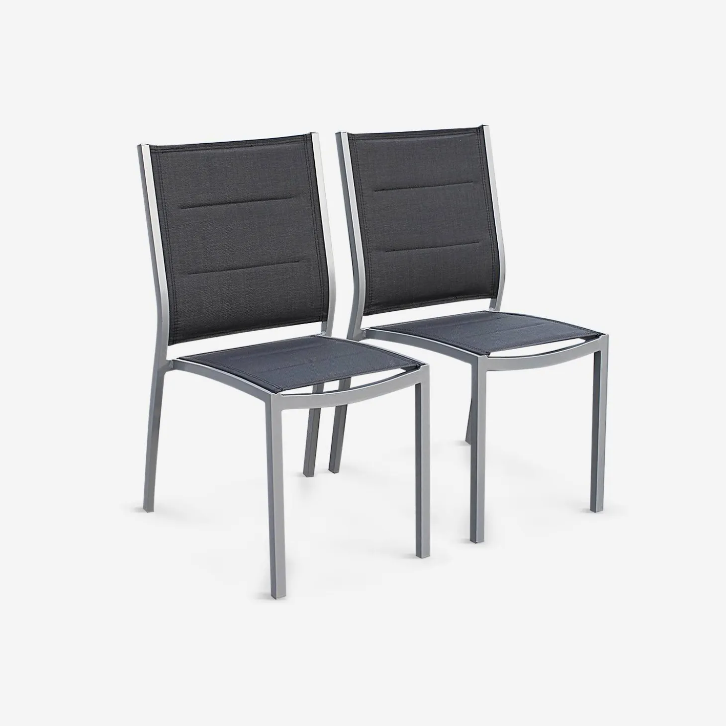 Pair of stackable aluminium garden chairs