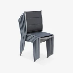 Pair of stackable aluminium garden chairs