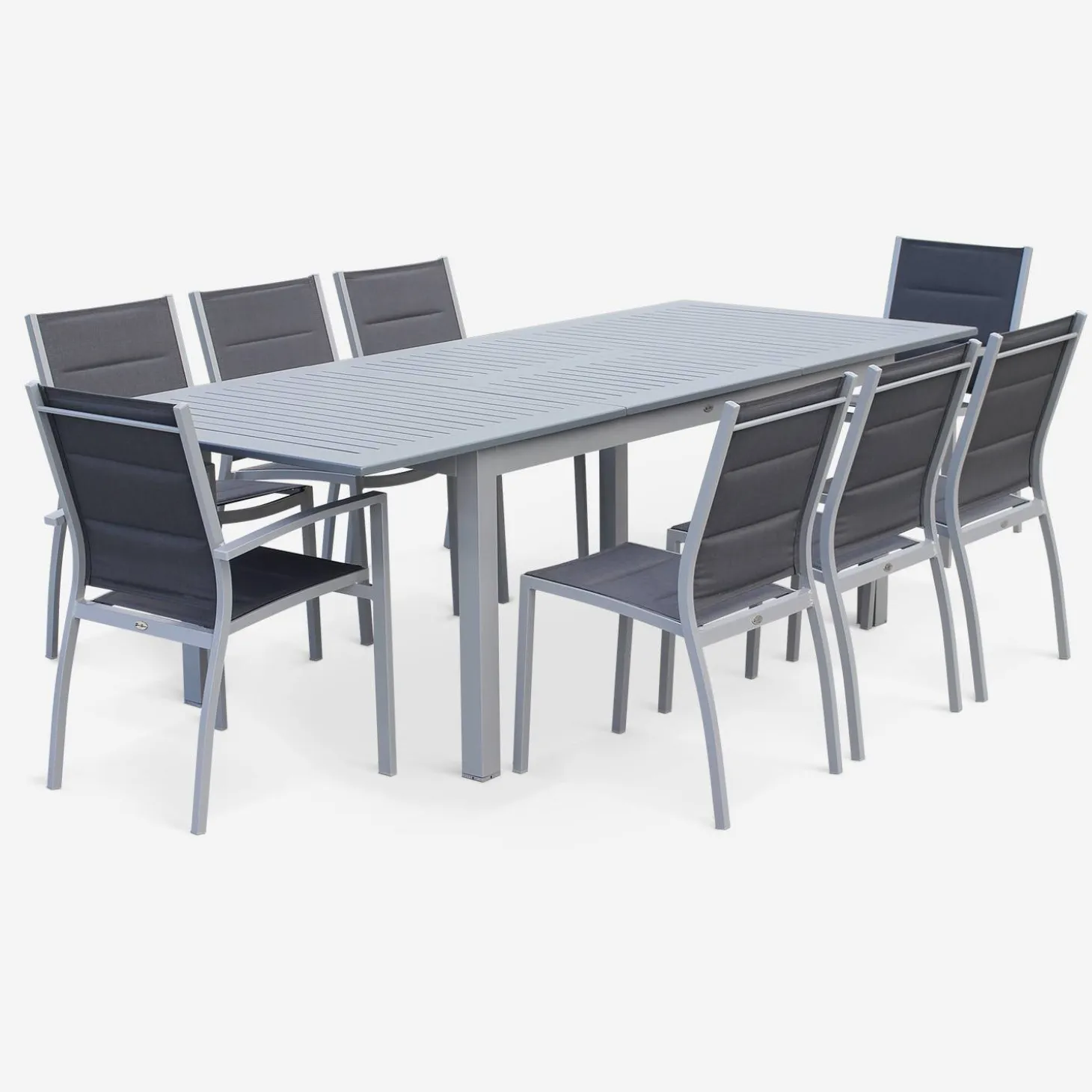 Pair of stackable aluminium garden chairs