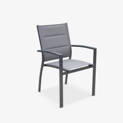Pair of stackable aluminium garden armchairs