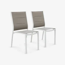 Pair of stackable aluminium garden chairs