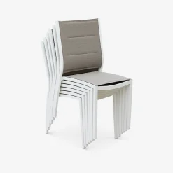 Pair of stackable aluminium garden chairs