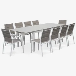 Pair of stackable aluminium garden chairs