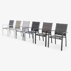 Pair of stackable aluminium garden armchairs