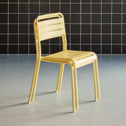Pair of steel and stackable garden chairs
