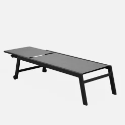 Pair of textilene and aluminium sun loungers