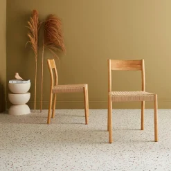 Pair of textured boucle chairs