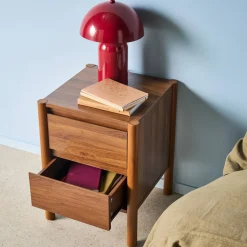 Pair of wood decor bedside table 2 drawers