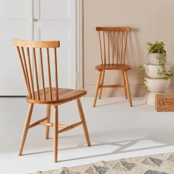 Pair of wooden dining chairs