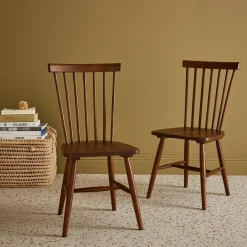 Pair of wooden dining chairs