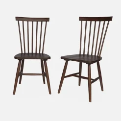 Pair of wooden dining chairs