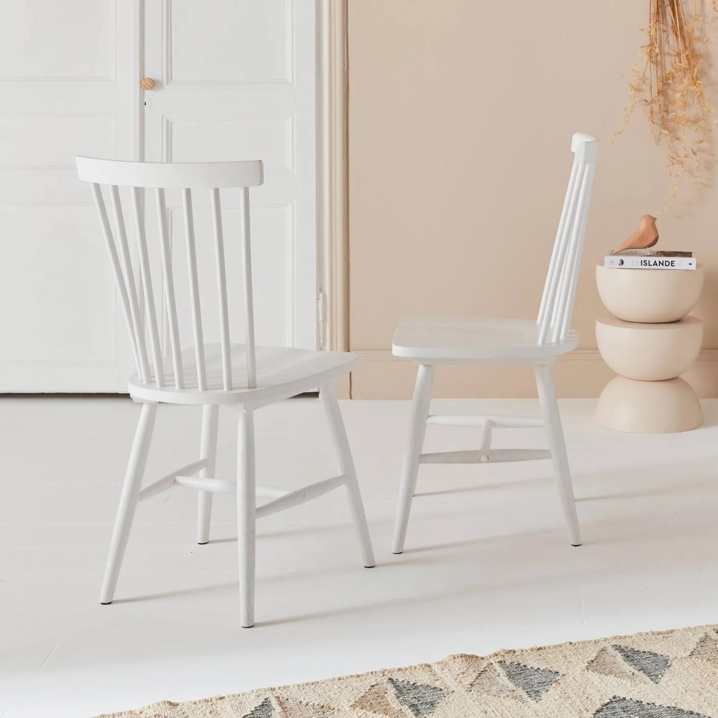 Pair of wooden dining chairs