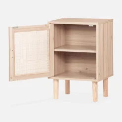 Pair of woven rattan bedside tables