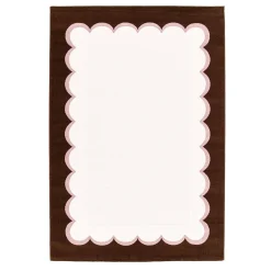 Pink and brown indoor rug