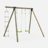 Playground swings, rope ladder