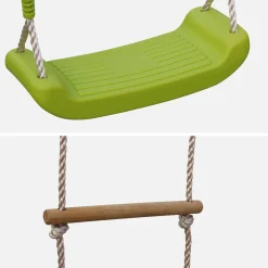 Playground swings, rope ladder