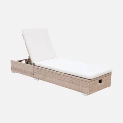 Polyester woven resin sun lounger, multi position
