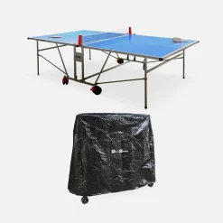 Premium outdoor table tennis table with 2 bats, 3 balls and protective cover