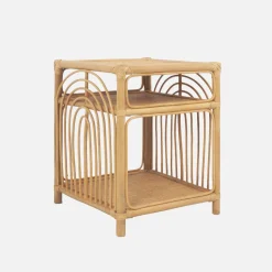 Rattan bedside table 1 shelf 1 niche