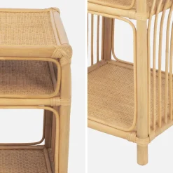 Rattan bedside table 1 shelf 1 niche