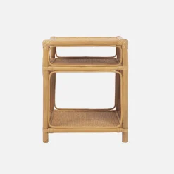 Rattan nightstand 1 shelf 1 compartment (set of 2)
