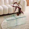 Rectangular and square nesting tables tempered glass