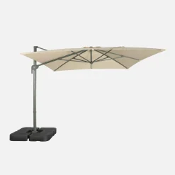 Rectangular cantilever parasol 3x4m +  weight slabs 50x50cm