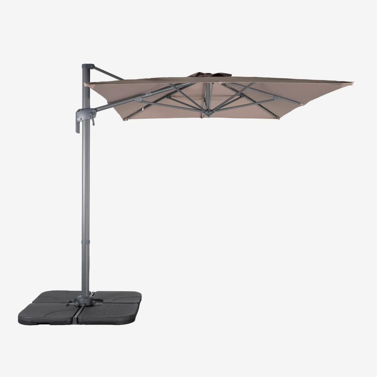 Rectangular cantilever parasol 2x3m + 4 ballast slabs 50x50cm
