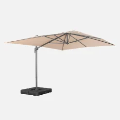 Rectangular cantilever parasol 3x4m +  weight slabs 50x50cm