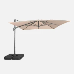 Rectangular cantilever parasol 3x4m +  weight slabs 50x50cm