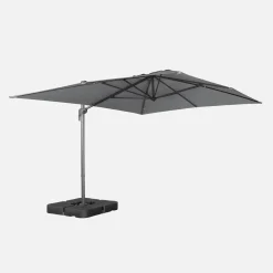 Rectangular cantilever parasol 3x4m +  weight slabs 50x50cm