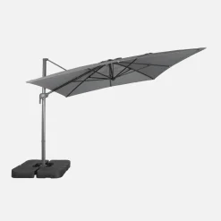 Rectangular cantilever parasol 3x4m +  weight slabs 50x50cm