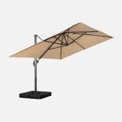 Rectangular cantilever parasol 3x4m + 50x50cm ballast slabs