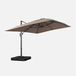 Rectangular cantilever parasol 3x4m + 50x50cm ballast slabs