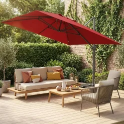 Rectangular cantilever parasol 3x4m + 50x50cm ballast slabs