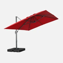 Rectangular cantilever parasol 3x4m + 50x50cm ballast slabs