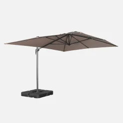 Rectangular cantilever parasol 3x4m + weight slabs 50x50cm