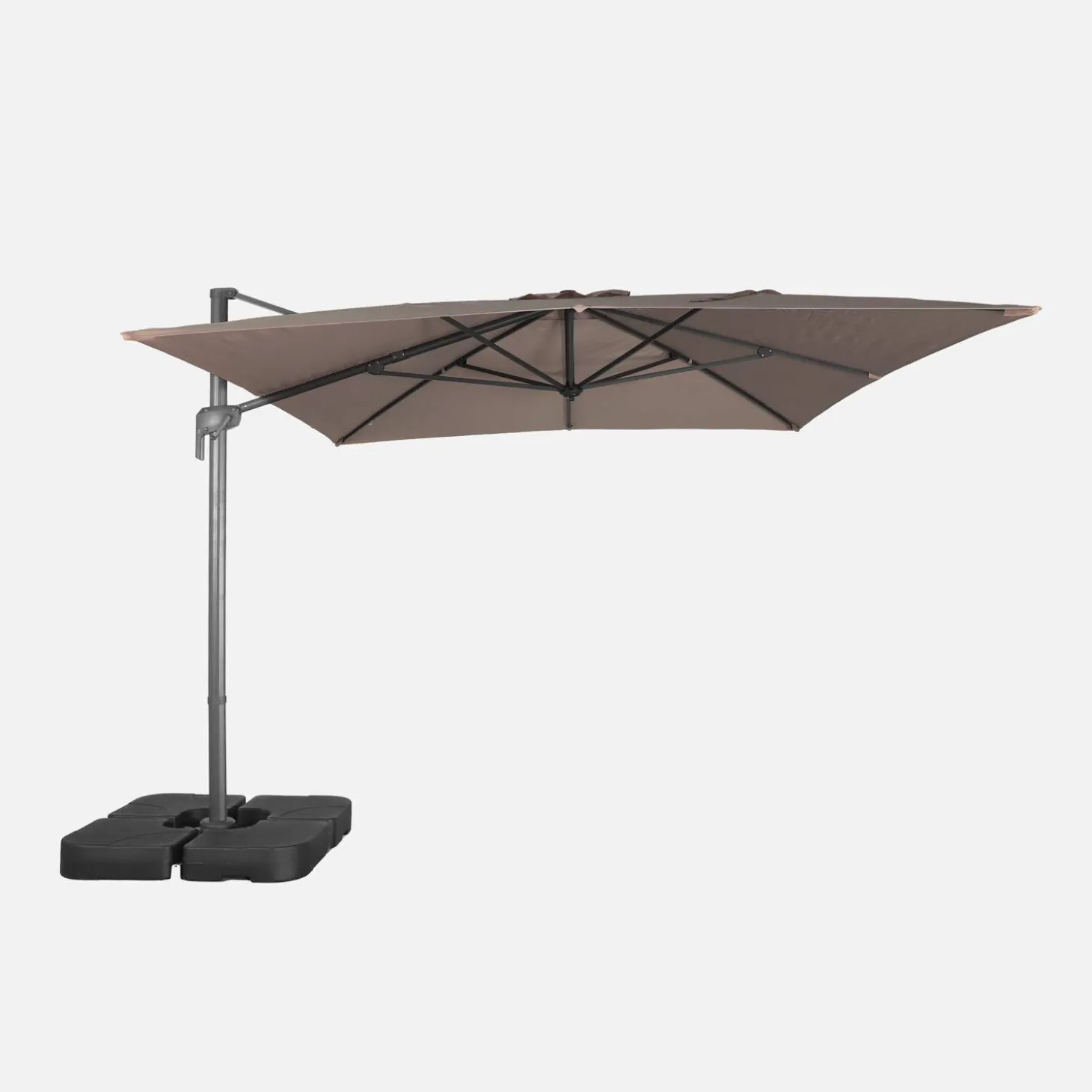 Rectangular cantilever parasol 3x4m + weight slabs 50x50cm