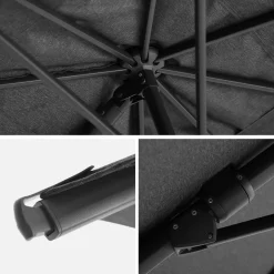 Rectangular cantilever parasol 3x4m + cover and ballast slabs 98x98cm
