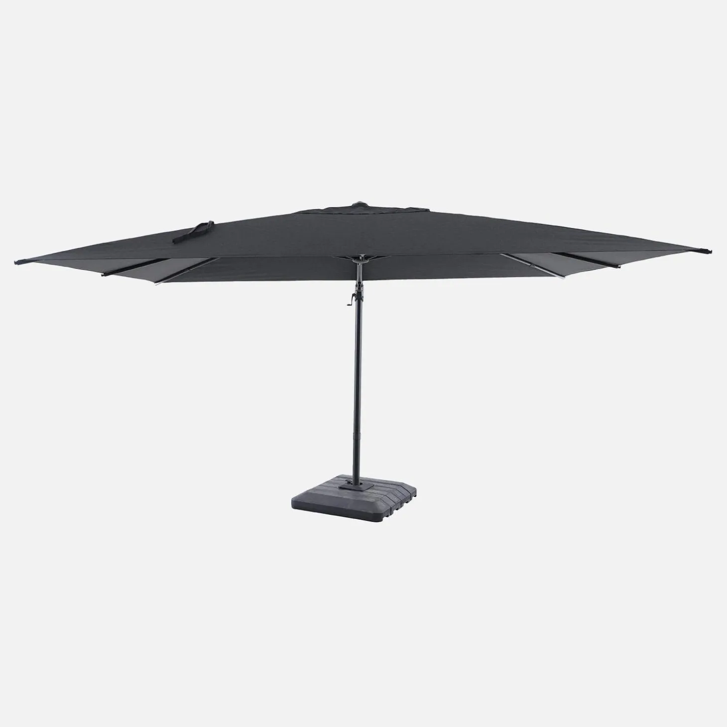 Rectangular cantilever parasol 3x4m + cover and ballast slabs 98x98cm