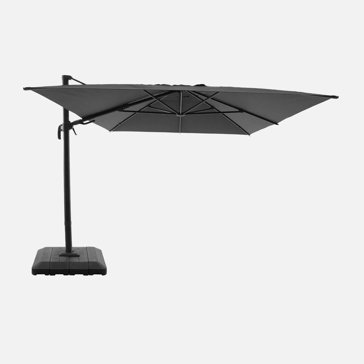 Rectangular cantilever parasol 3x4m + cover and ballast slabs 98x98cm