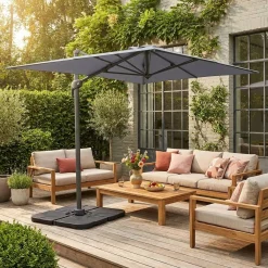 Rectangular cantilever parasol 2x3m + 4 ballast slabs 50x50cm