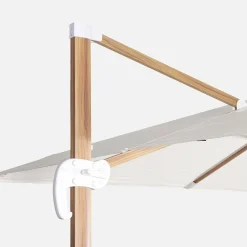 Rectangular cantilever parasol 3x4m, wood-effect mast + 50x50cm ballast slabs
