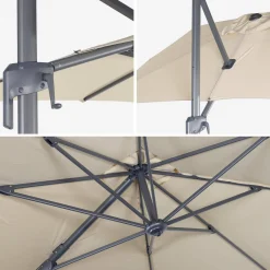 Rectangular cantilever parasol 2x3m + 4 ballast slabs 50x50cm