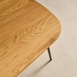 Rectangular coffee table oak effect black metal legs
